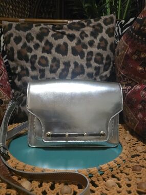 Vince Camuto Silver Metallic Crossbody Shoulder Bag